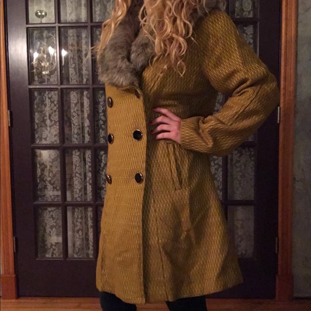 Merona Peacoat with Faux Fur Collar